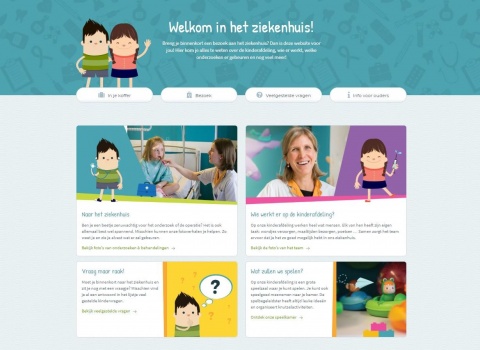 KInderen kunnen heel snel van de startpagina naar foto's over onderzoeken & behandelingen navigeren.